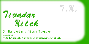 tivadar milch business card